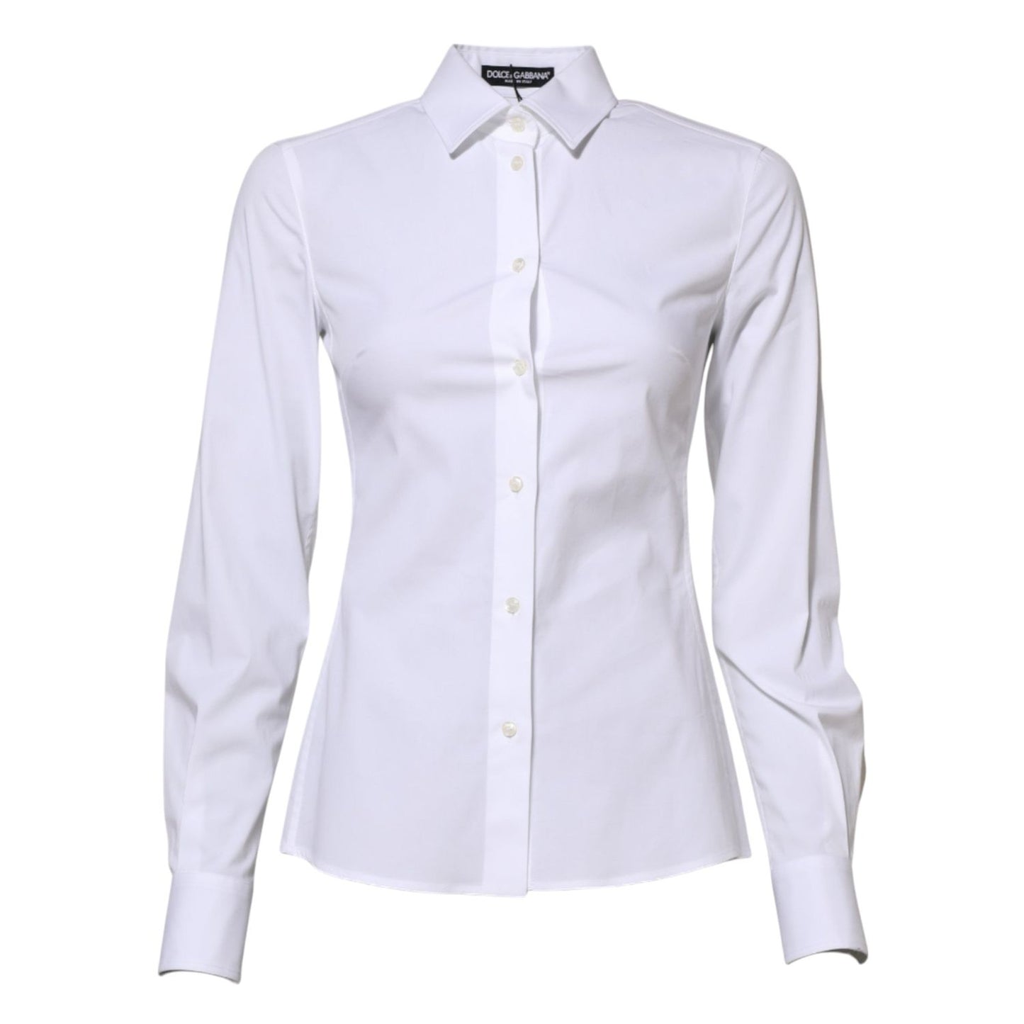 Dolce & Gabbana White Cotton Long Sleeves Collared Shirt Top TSH84256-36