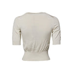 Dolce & Gabbana White Silk Short Sleeves Blouse Pullover Top