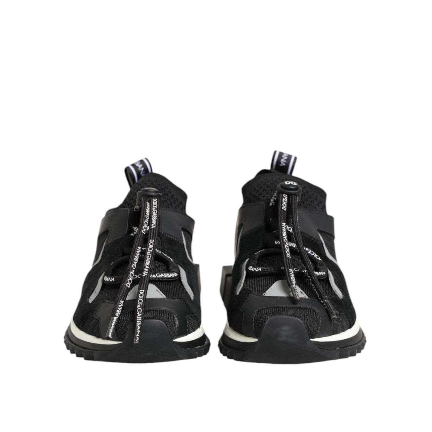 Dolce & Gabbana Black White Logo Sorrento Sneakers Shoes LA12704-39