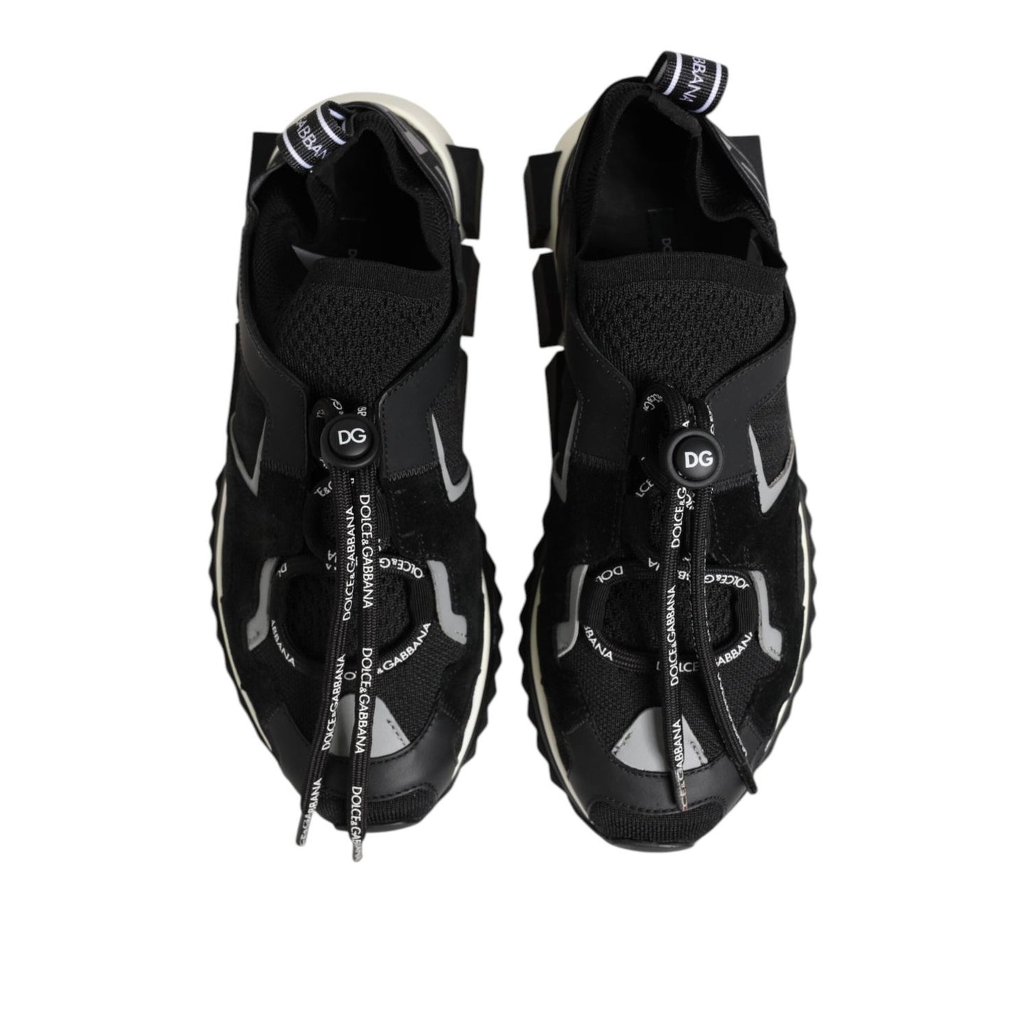 Dolce & Gabbana Black White Logo Sorrento Sneakers Shoes LA12704-39