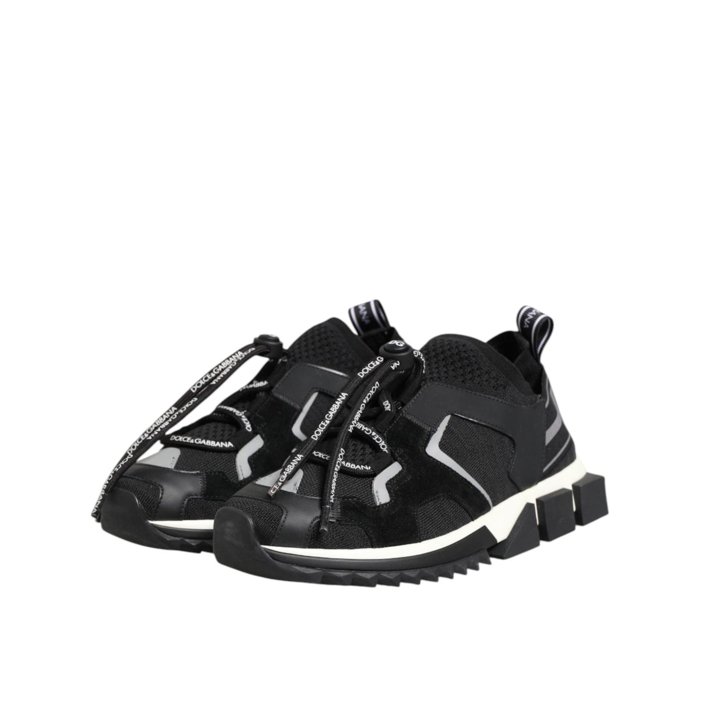 Dolce & Gabbana Black White Logo Sorrento Sneakers Shoes LA12704-39