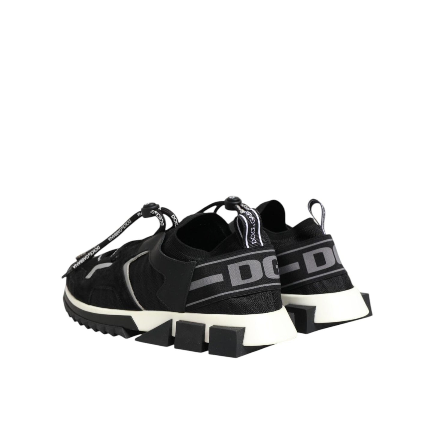 Dolce & Gabbana Black White Logo Sorrento Sneakers Shoes LA12704-39