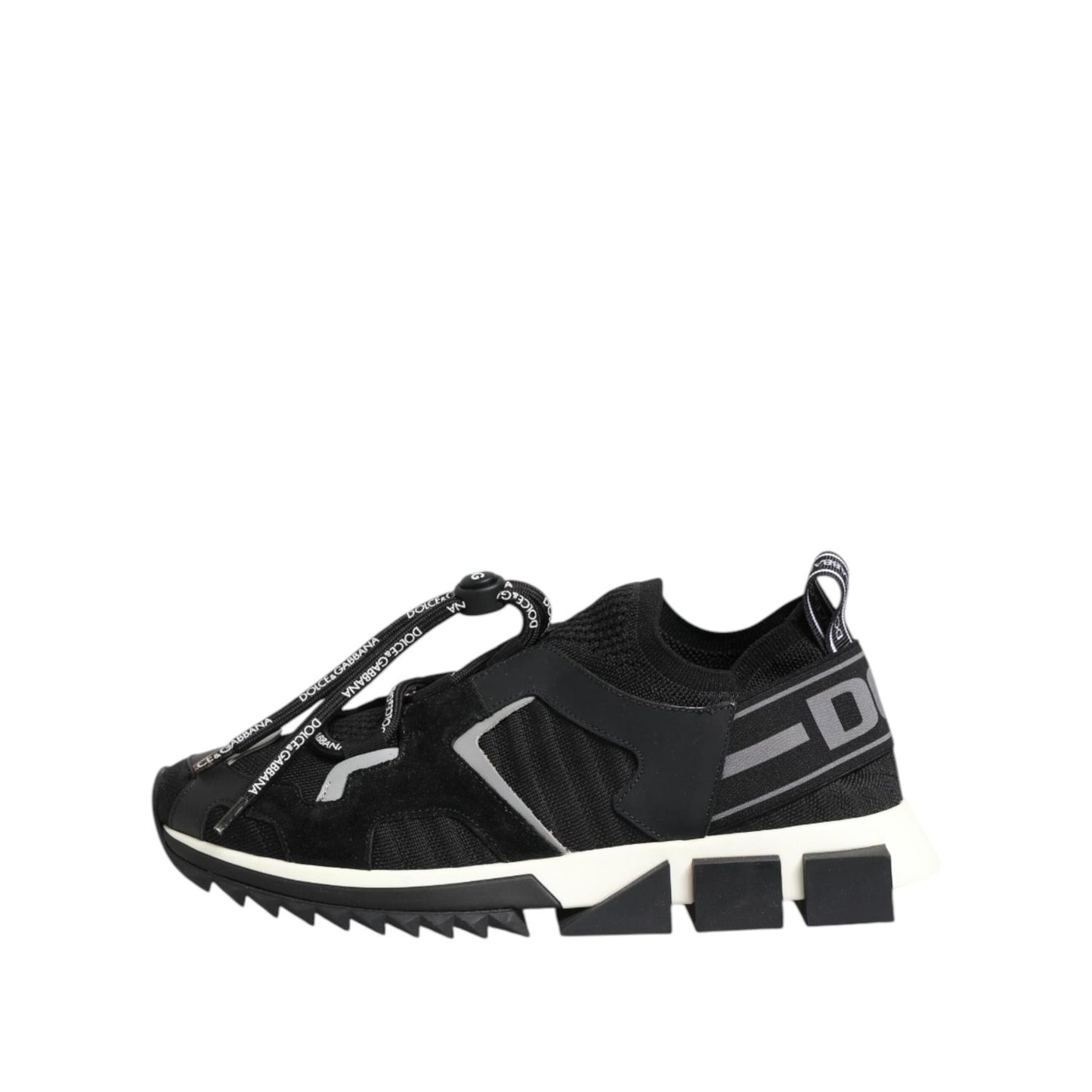 Dolce & Gabbana Black White Logo Sorrento Sneakers Shoes LA12704-39
