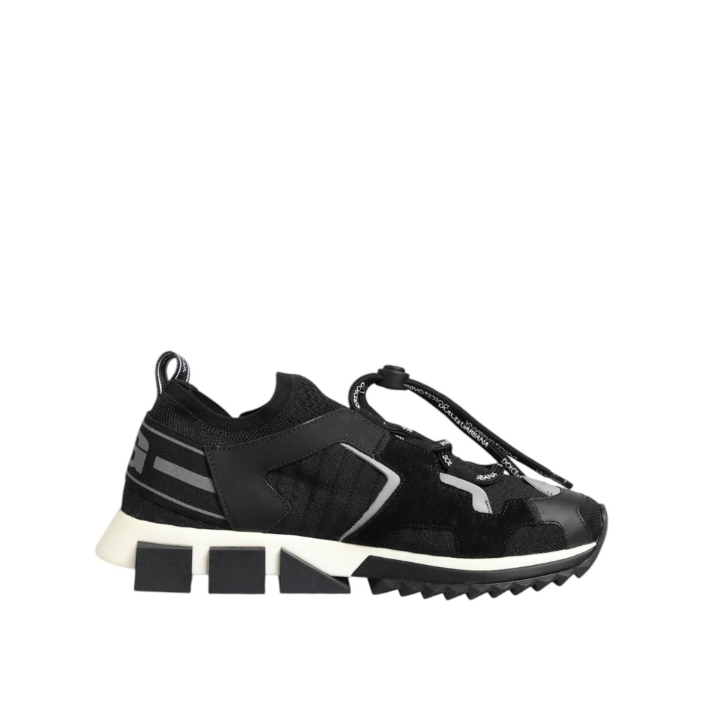 Dolce & Gabbana Black White Logo Sorrento Sneakers Shoes LA12704-39