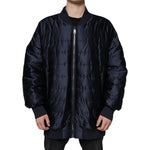 Dolce & Gabbana Dark Blue Quilted Full Zip Bomber Jacket TSH3794-56