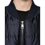 Dolce & Gabbana Dark Blue Quilted Full Zip Bomber Jacket TSH3794-56