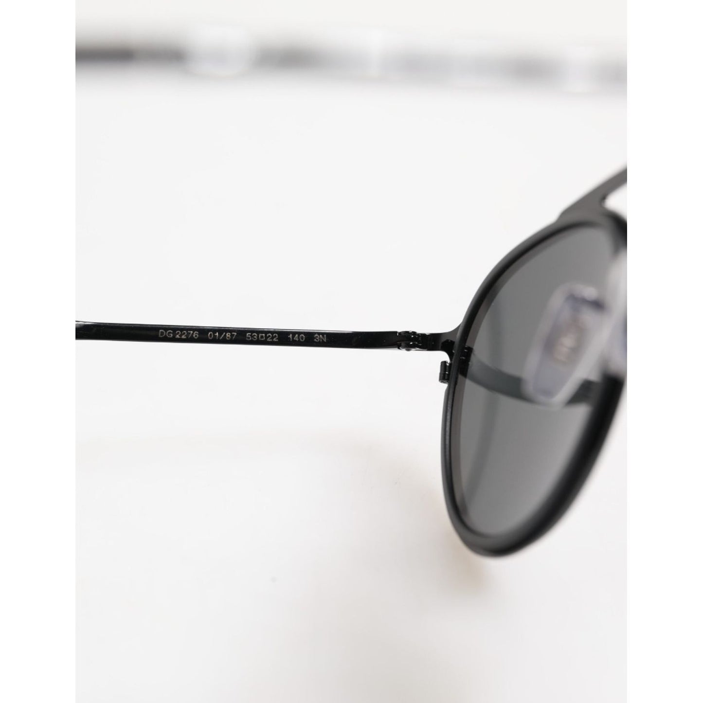 Dolce & Gabbana Matte Black DG2276 Metal Rim Round Shades Sunglasses