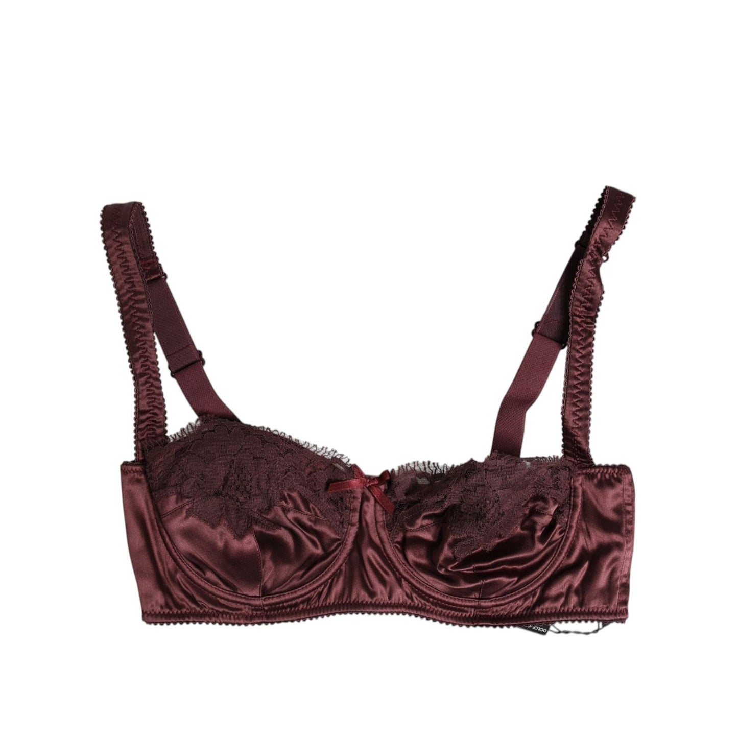 Dolce & Gabbana Burgundy Silk Underwired Balconette Bra Underwear BIK1314-2