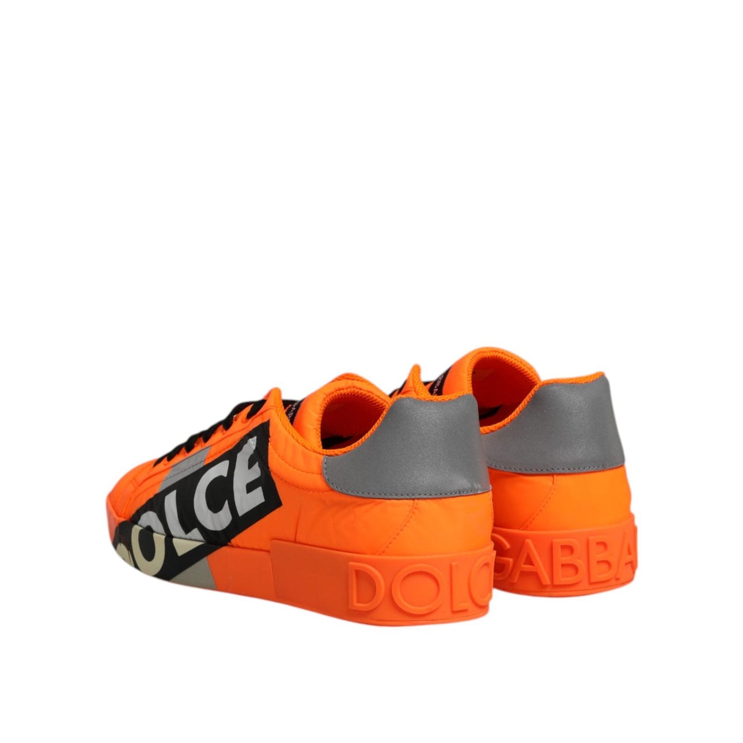 Dolce & Gabbana Orange Portofino Logo Tape Men Sneakers Shoes MV7592-43