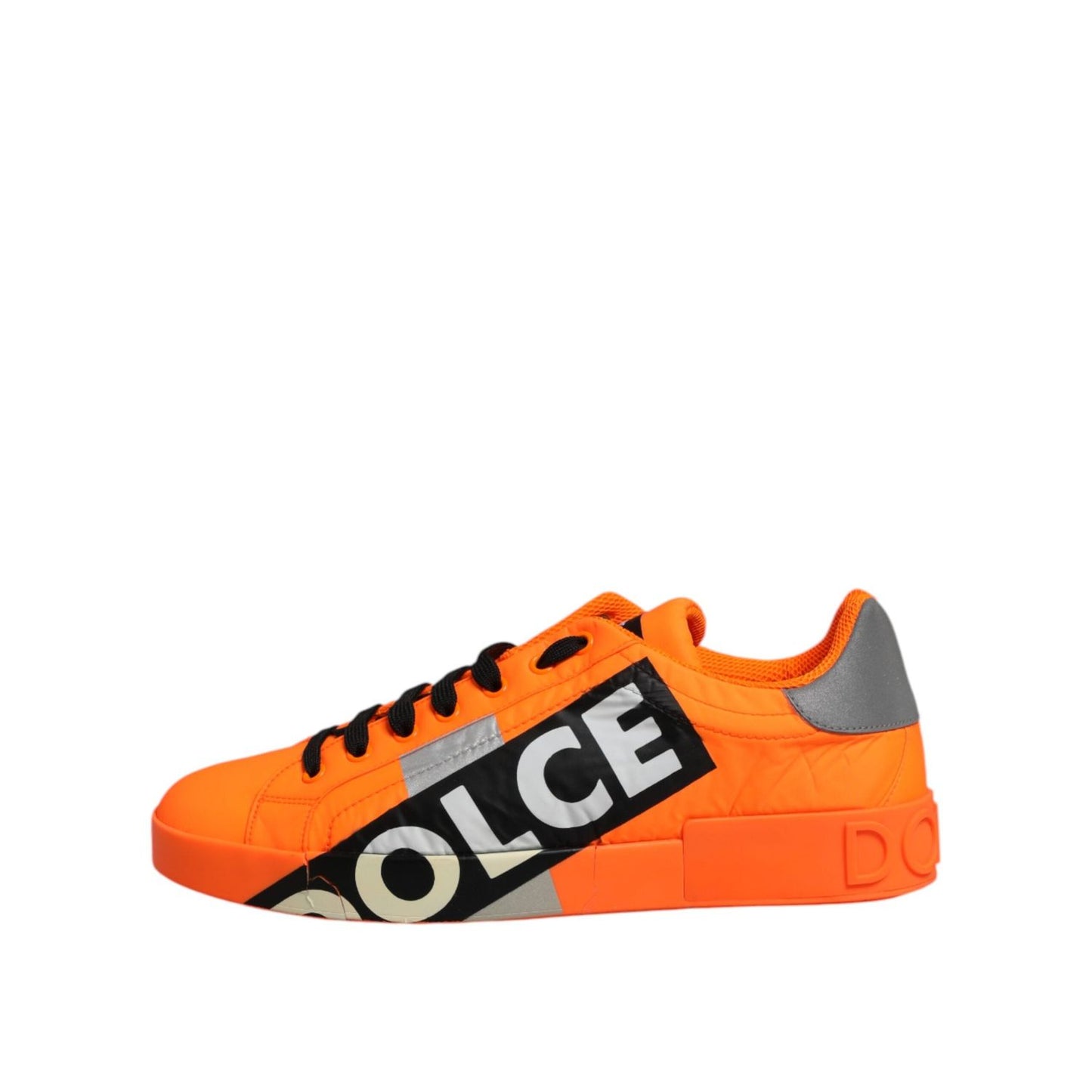Dolce & Gabbana Orange Portofino Logo Tape Men Sneakers Shoes MV7592-43
