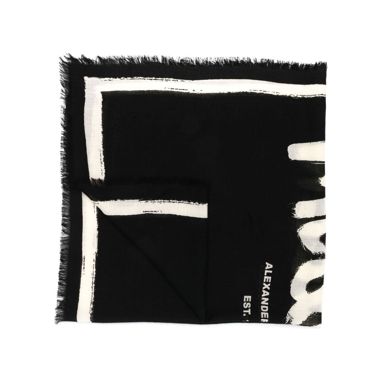 Alexander McQueen Scarfs Black Scarves Hats & Gloves Alexander Mcqueen Antique White