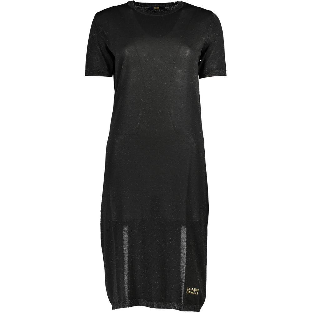 Cavalli Class Black Viscose Dress CA-21196-XS