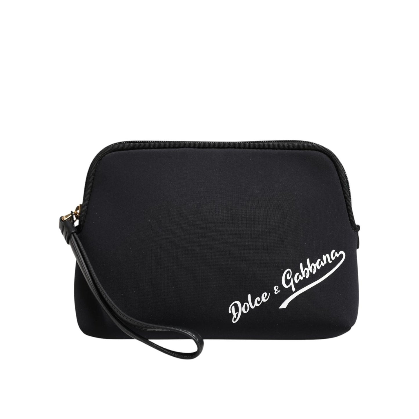 Dolce & Gabbana Black Solid Nylon DG LogoPrint Clutch Zip Borse Pouch Bag BAG4652