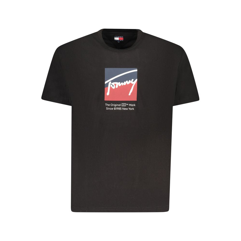 Tommy Hilfiger Black Cotton Men T-Shirt TO-39458-S