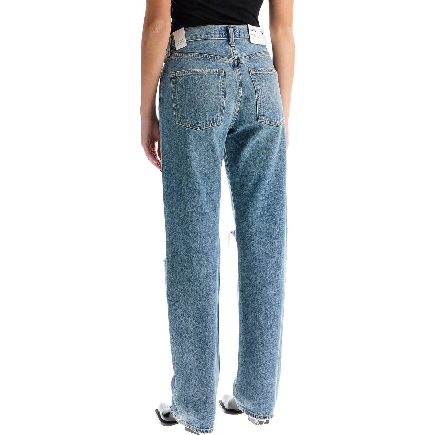 Agolde relaxed straight fit kelly used effect jeans