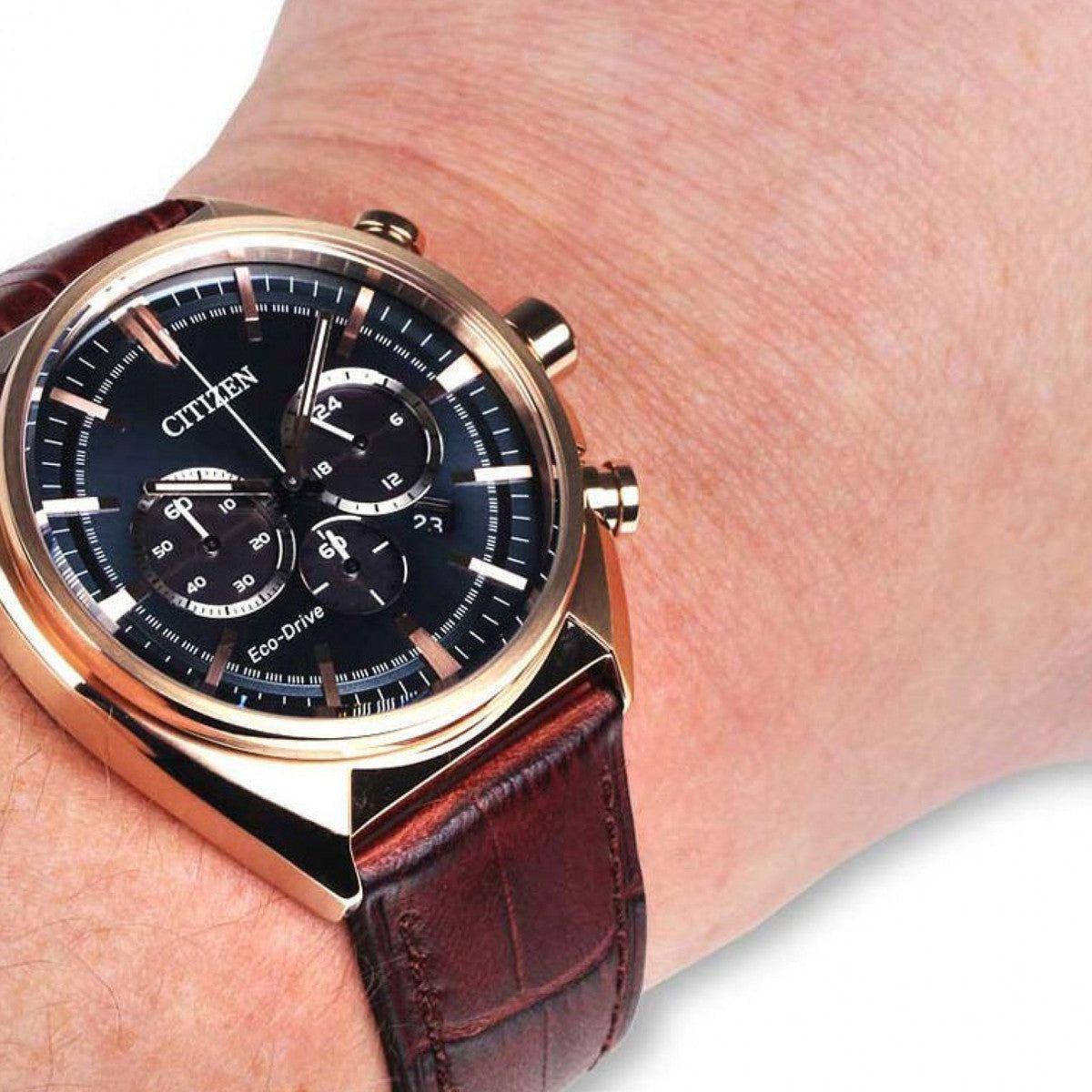 CITIZEN Mod. METROPOLITAN CRONO - Eco Drive WATCHES CITIZEN Tan