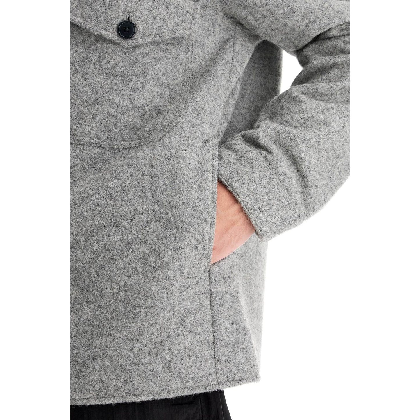 Woolrich reflective wool blend shirt jacket