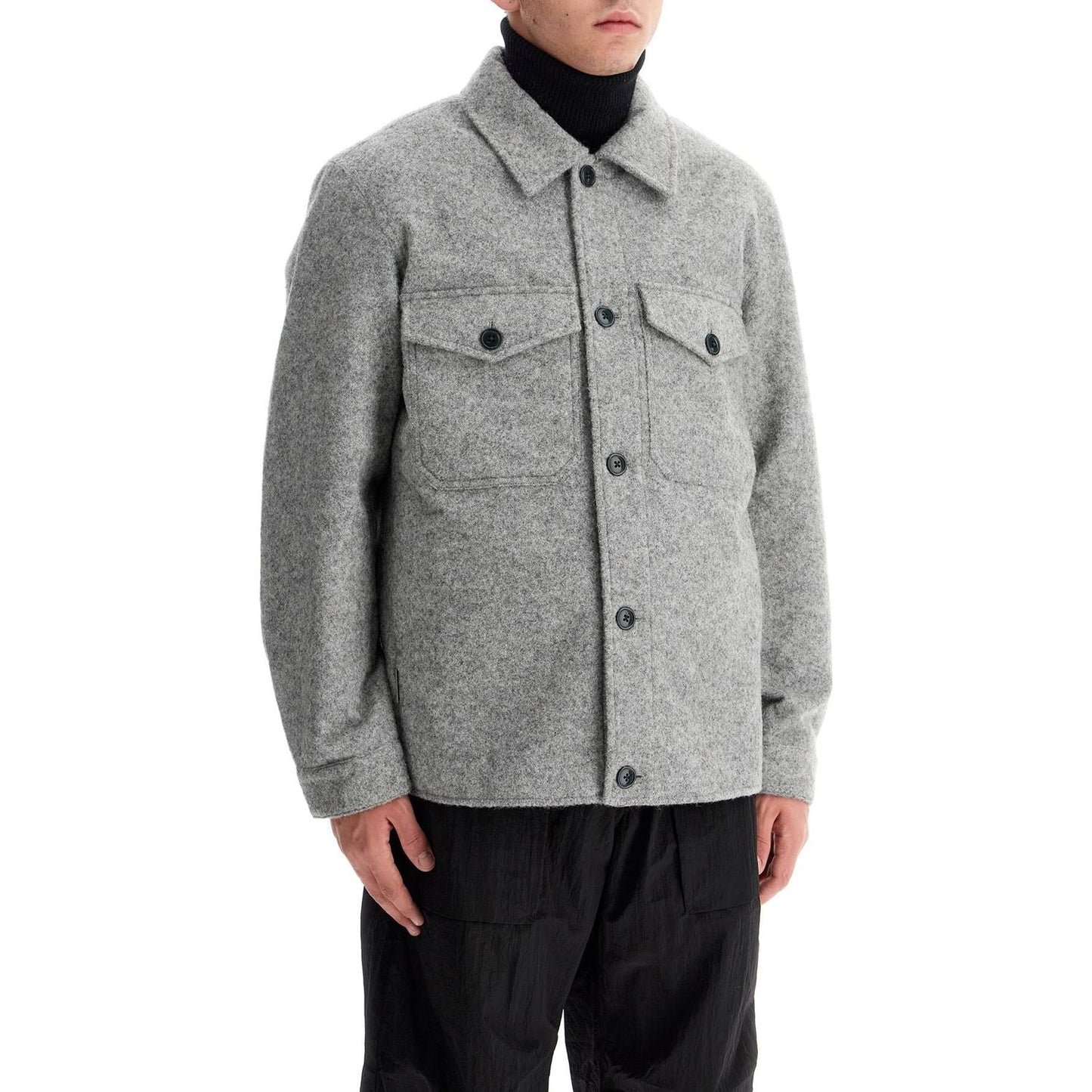 Woolrich reflective wool blend shirt jacket
