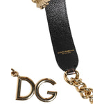 Dolce & Gabbana Brown Leopard Gold Brass Chain Accessory Shoulder Strap WMB550