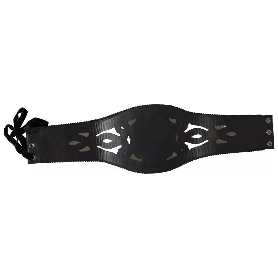 Dolce & Gabbana Black Canvas Embellished Waist Women Belt WMB335-42