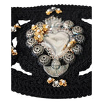 Dolce & Gabbana Black Canvas Embellished Waist Women Belt WMB335-42