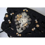 Dolce & Gabbana Black Canvas Embellished Waist Women Belt WMB335-42
