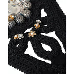 Dolce & Gabbana Black Canvas Embellished Waist Women Belt WMB335-42