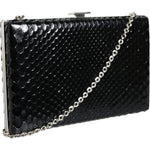 Dolce & Gabbana Black Leather Silver Frame Clutch Mini Crossbody Bag Dolce & Gabbana Black