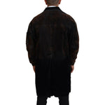 Dsquared² Brown Full Button Men Long Coat Cotton Jacket JKT3546-48