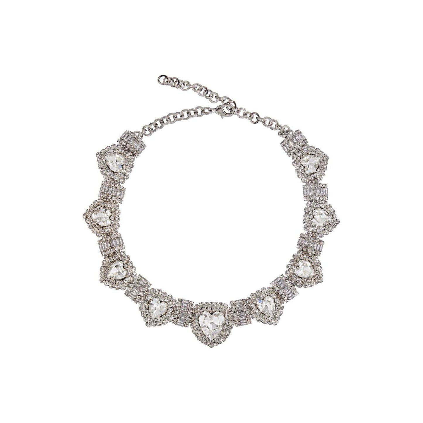 Alessandra Rich heart necklace in hypoallergenic silver crystal Jewellery Alessandra Rich Gray
