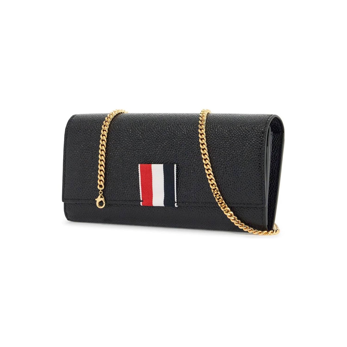 Thom Browne black calfskin chain wallet with rwb detail Wallets Thom Browne Dark Slate Gray