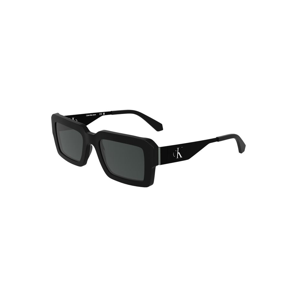 Calvin Klein black acetate rectangular women's sunglasses with sleek design for modern style.