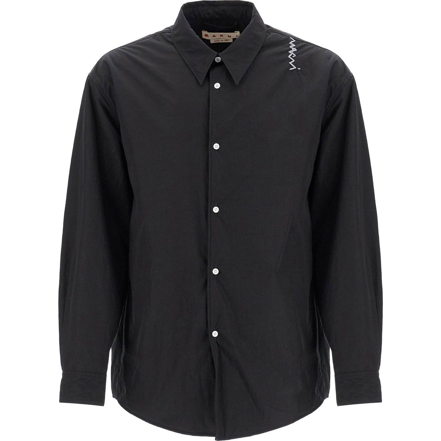 Marni padded overshirt with embroidered logo