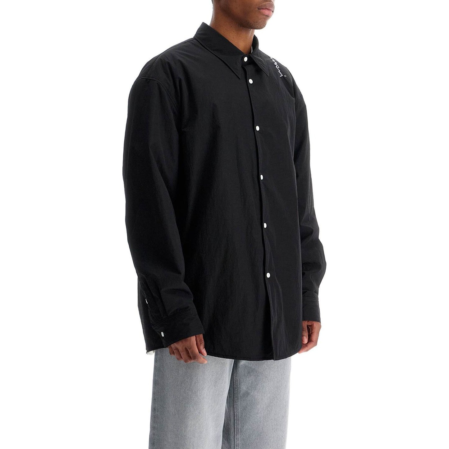 Marni padded overshirt with embroidered logo