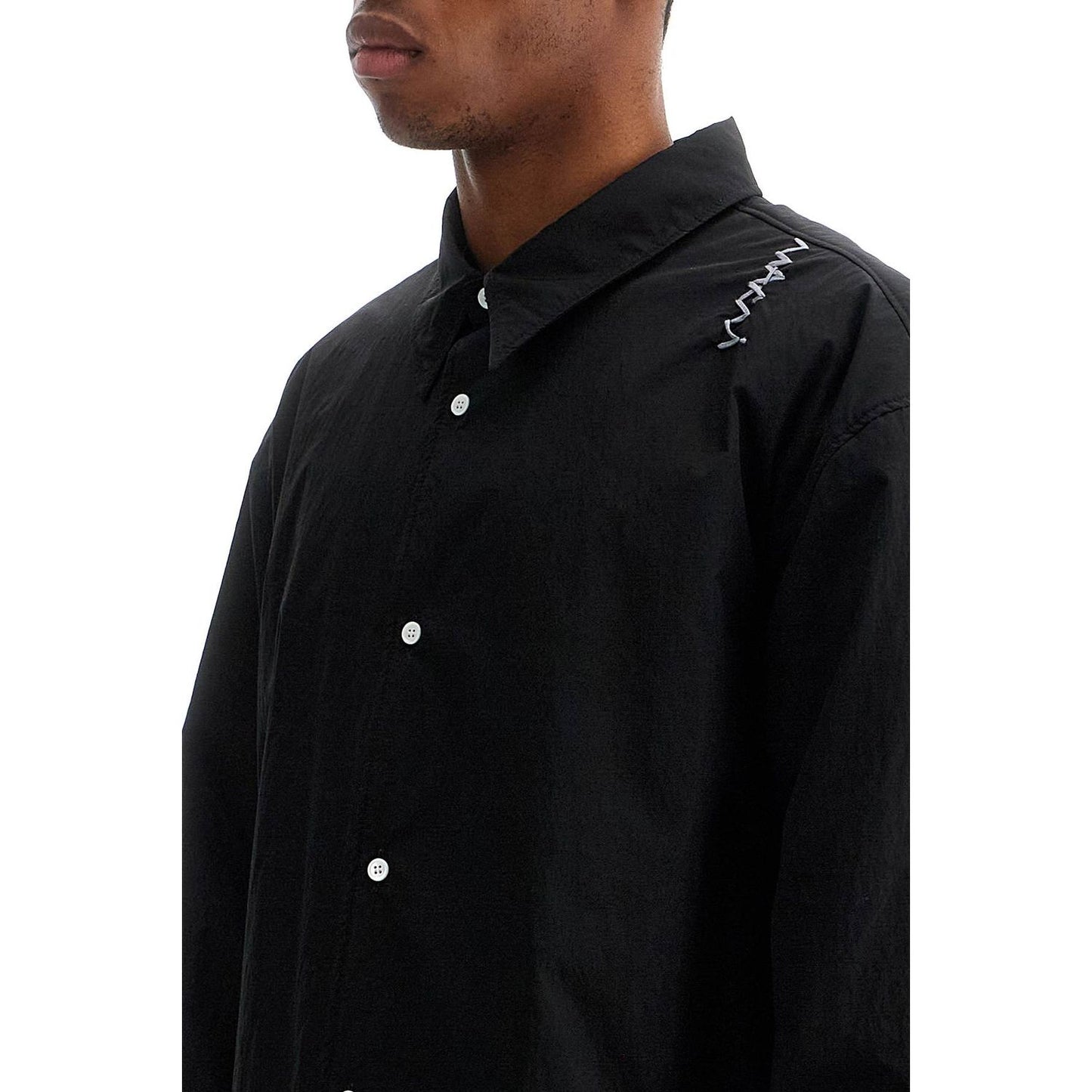Marni padded overshirt with embroidered logo