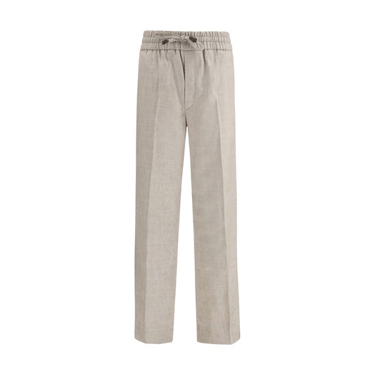 Brioni Gray Linen Casual Pants 1728,72470364320,Brioni,Casual Pants - Pants - Clothing,Clothing,Gray,IT50 | L,Men,New with tags,Pants - Clothing
