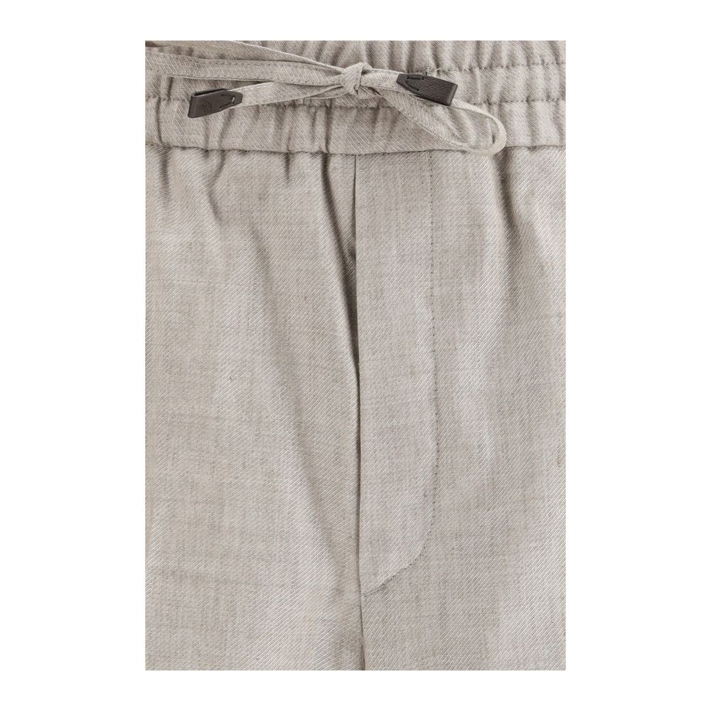 Brioni Gray Linen Casual Pants 1728,72470364320,Brioni,Casual Pants - Pants - Clothing,Clothing,Gray,IT50 | L,Men,New with tags,Pants - Clothing