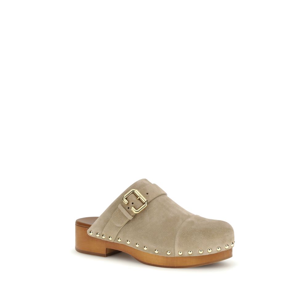 Chloé Beige Calf Leather Bos Taurus Clogs 1728,72470364320,Beige,Chloé,Clogs - Flats - Shoes,EU37/US7,EU38/US8,EU39/US9,Flats - Shoes,New with tags,Shoes,Women