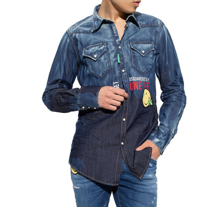 Dsquared² Blue Denim Shirt 1728,48 | M,75611013280,Blue,Clothing,Denim - Shirts - Clothing,Dsquared²,IT50 | L,Men,New with tags,Shirts - Clothing