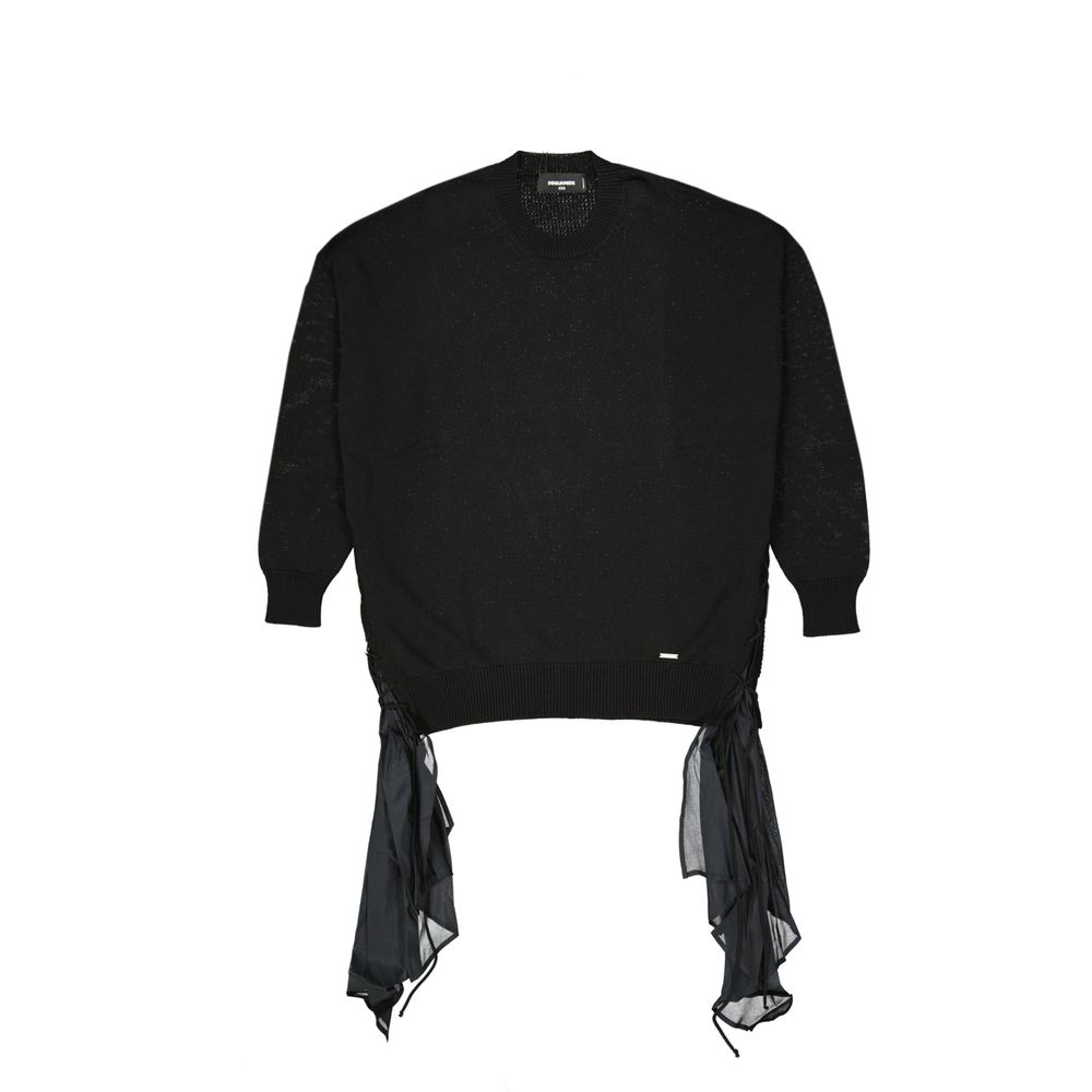 Dsquared² Black Cotton Sweatshirt 1728,75611013280,Black,Clothing,Dsquared²,New with tags,Sweaters - Clothing,Sweatshirts - Sweaters - Clothing,Women,XXS