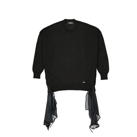 Dsquared² Black Cotton Sweatshirt 1728,75611013280,Black,Clothing,Dsquared²,New with tags,Sweaters - Clothing,Sweatshirts - Sweaters - Clothing,Women,XXS