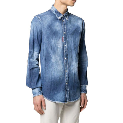 Dsquared² Blue Denim Shirt 1728,75611013280,Blue,Clothing,Denim - Shirts - Clothing,Dsquared²,IT52 | XL,Men,New with tags,Shirts - Clothing