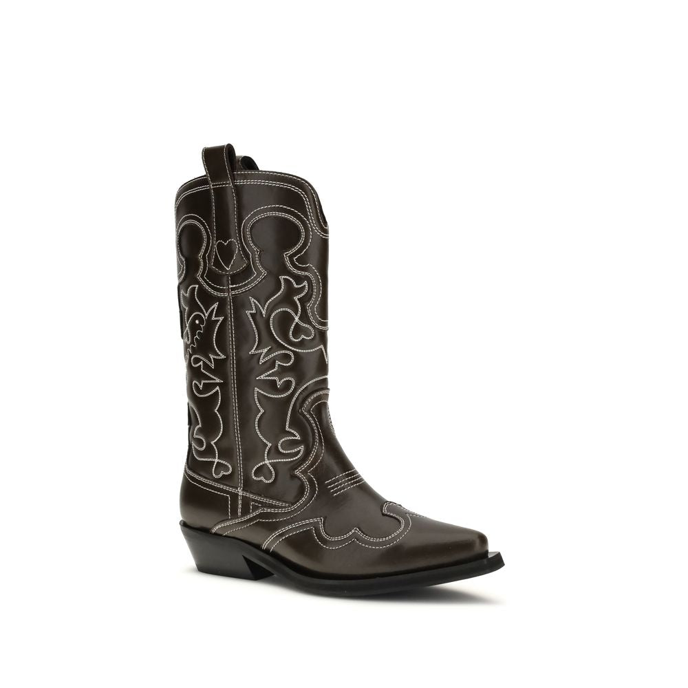 Ganni Brown Polyurethane Lace-Up Boots 1728,72470364320,Boots - Shoes,Brown,EU40/US10,EU41/US11,Ganni,Lace-Up Boots - Boots - Shoes,New with tags,Shoes,Women