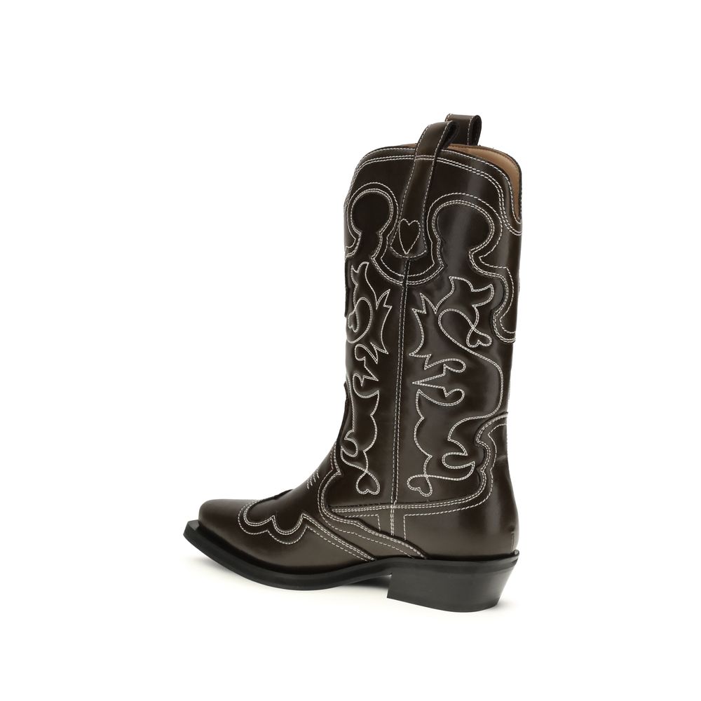 Ganni Brown Polyurethane Lace-Up Boots 1728,72470364320,Boots - Shoes,Brown,EU40/US10,EU41/US11,Ganni,Lace-Up Boots - Boots - Shoes,New with tags,Shoes,Women