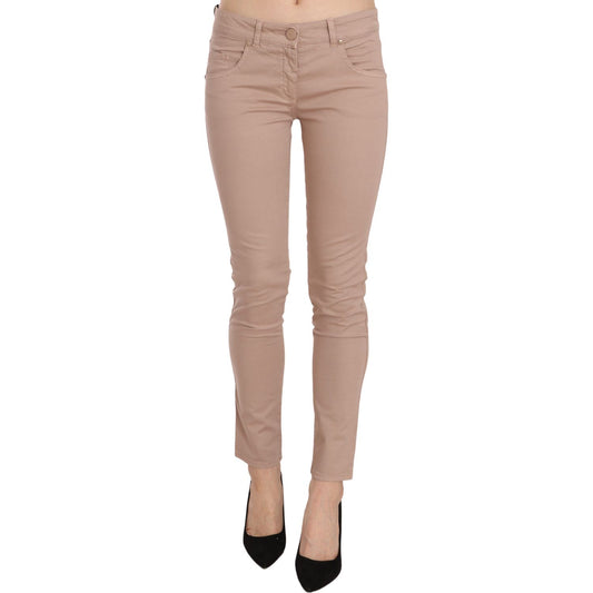 CRISTINAEFFE Brown Low Waist Slim Fit Skinny Cotton Pants 1728,67345645728,Brown,Clothing,CRISTINAEFFE,IT42|M,Jeans & Pants - Women - Clothing,Material: 96% Cotton 4% Elastan,New with tags,Pants - Clothing,Skinny Pants - Pants - Clothing,Women,Women - Clo