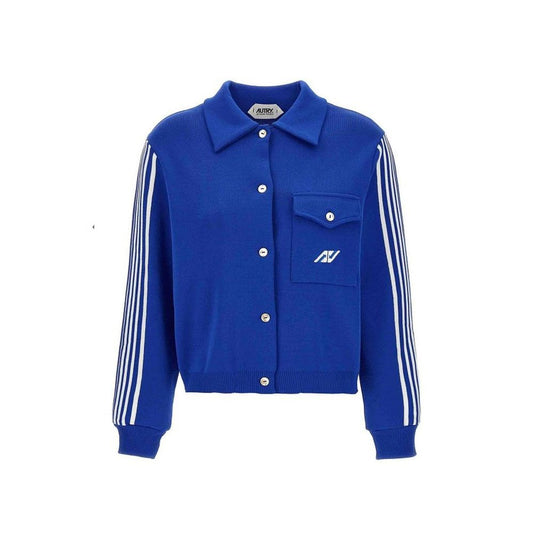 Autry Blue Nylon Cardigan 1728,75611013280,Autry,Blue,Cardigans - Sweaters - Clothing,Clothing,L,M,New with tags,S,Sweaters - Clothing,Women,XL