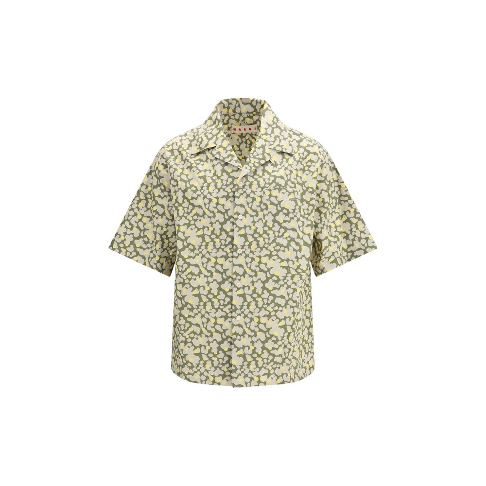 Marni Bicolor Cotton Pattern Shirt 1728,72470364320,Bicolor,Clothing,IT46 | S,IT50 | L,IT52 | XL,Marni,Men,New with tags,Pattern - Shirts - Clothing,Shirts - Clothing,Shortsleeve - Shirts - Clothing