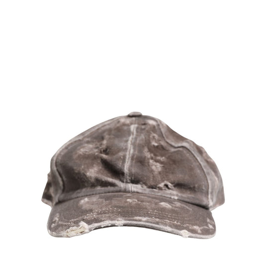 Dolce & Gabbana Men Brown Cotton Distressed Baseball Capello Hat
