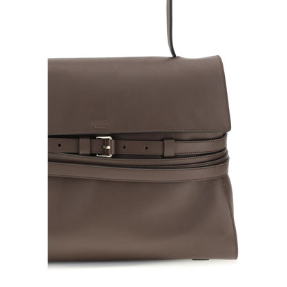 Moschino Brown Calf Leather Bos Taurus Handbag