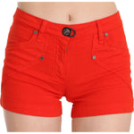 PLEIN SUD Orange Mid Waist Cotton Denim Mini PAN70251-36